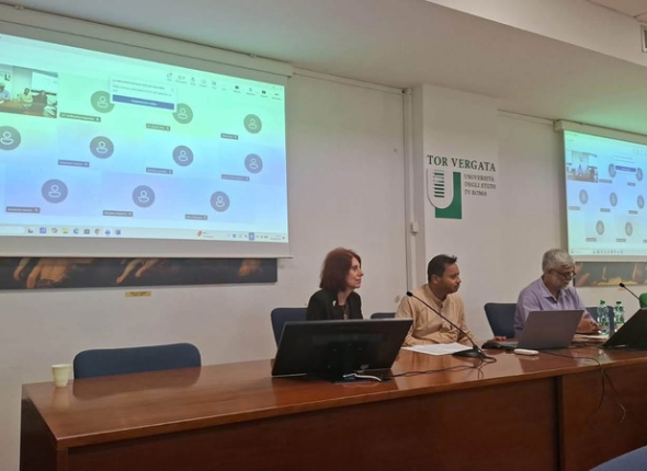 Conference session at the University of Rome Tor Vergata.